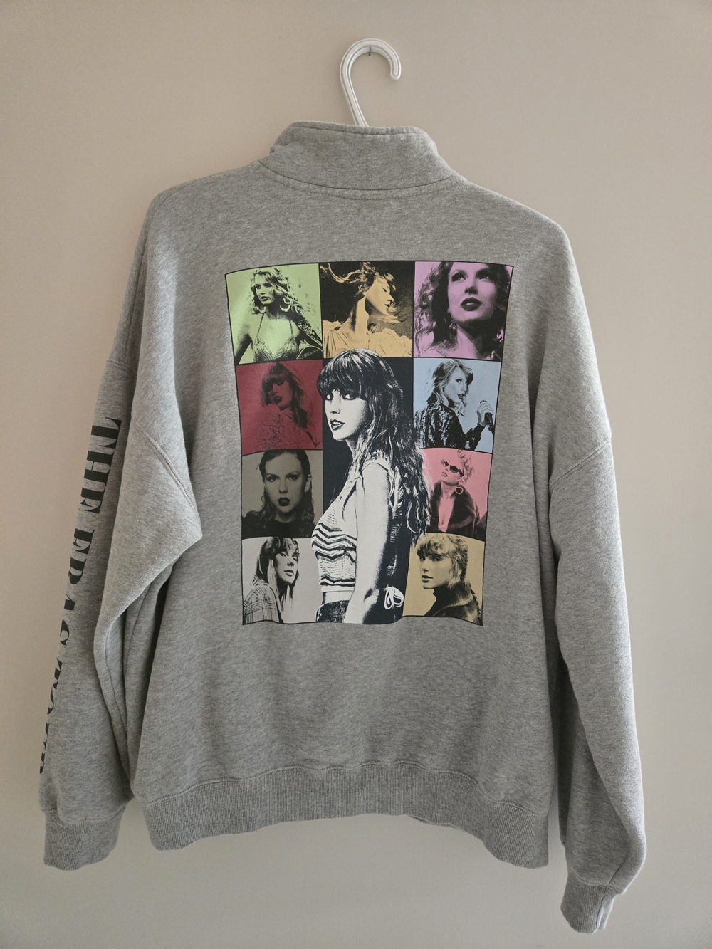 Taylor Swift Eras Tour Official Crewneck Grey/Multi Colour Half Zip Sweater